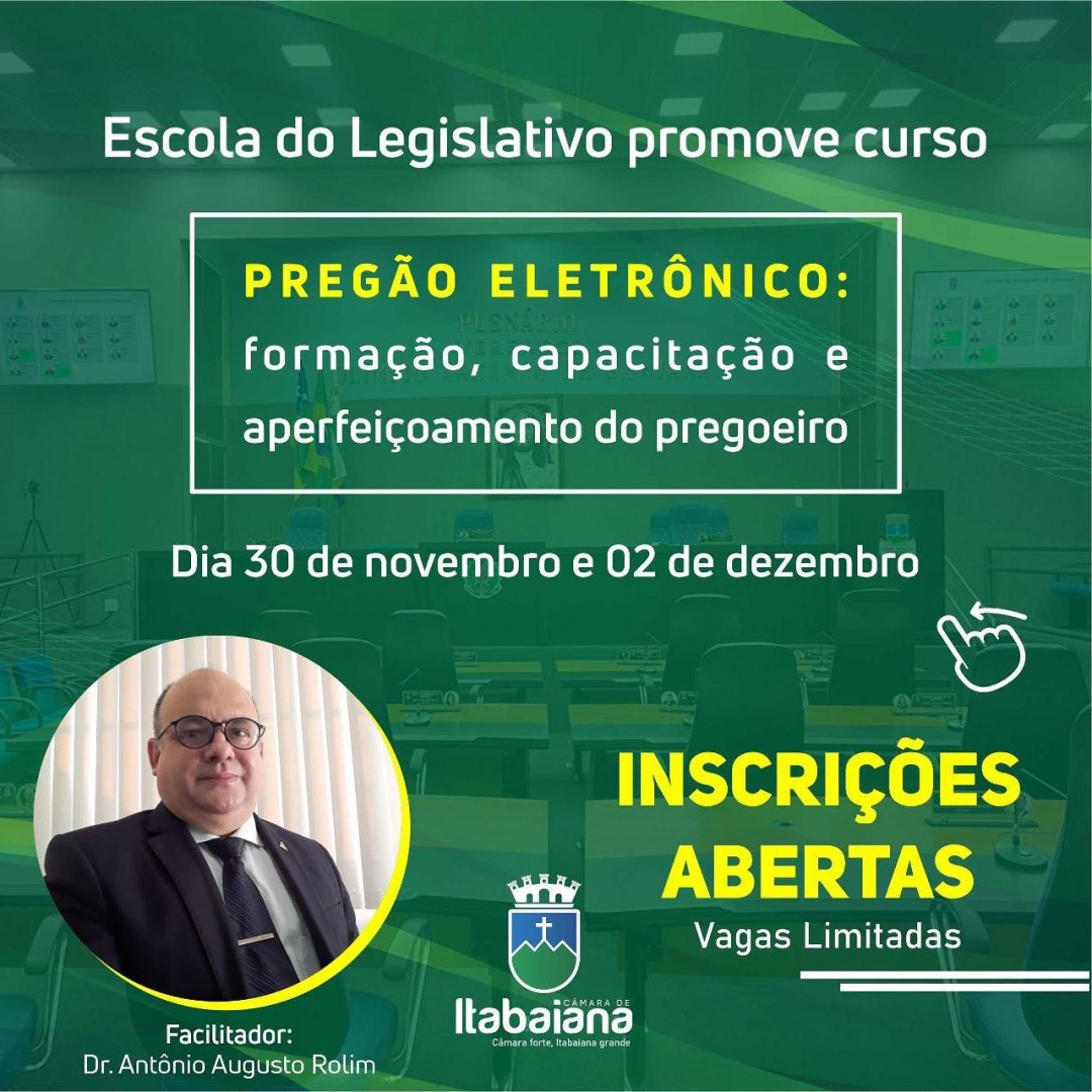 Escola do Legislativo lança curso de Pregão Eletrônico; saiba como se inscrever