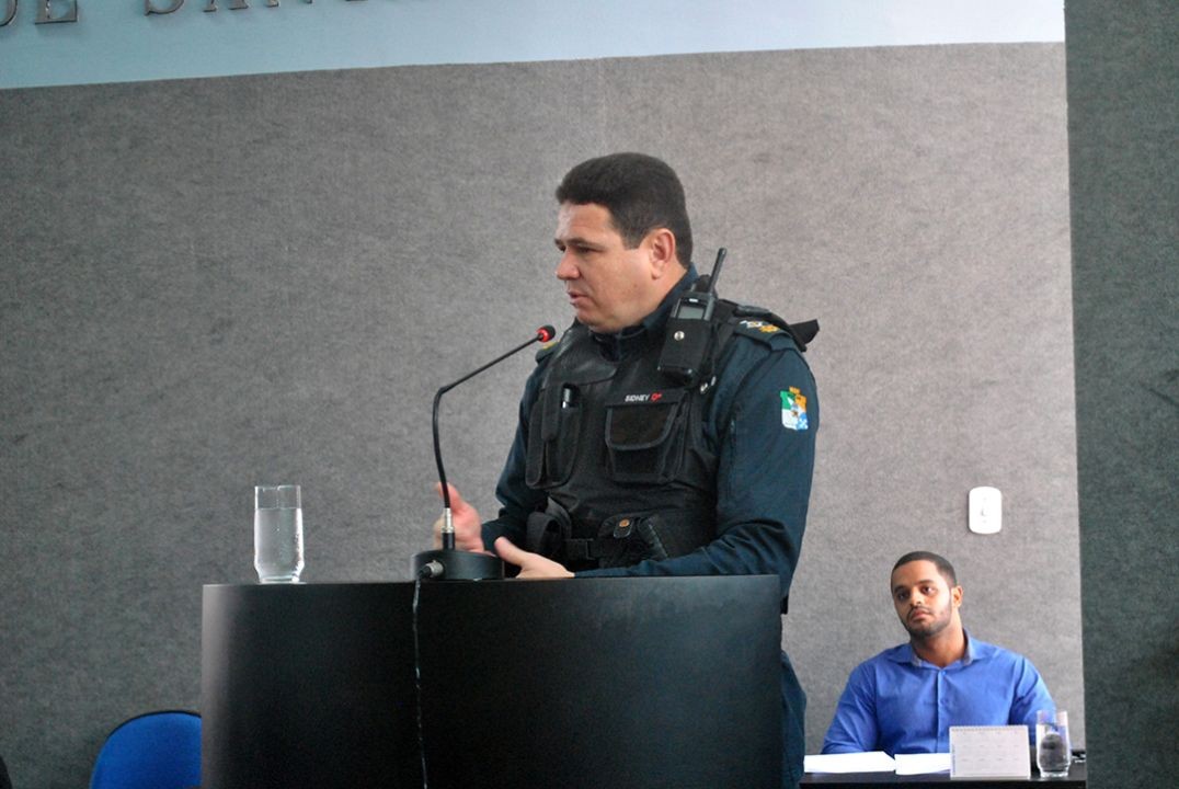 Comandante do 3º BPM faz explanação sobre o trabalho desenvolvido pela Polícia Militar em Itabaiana