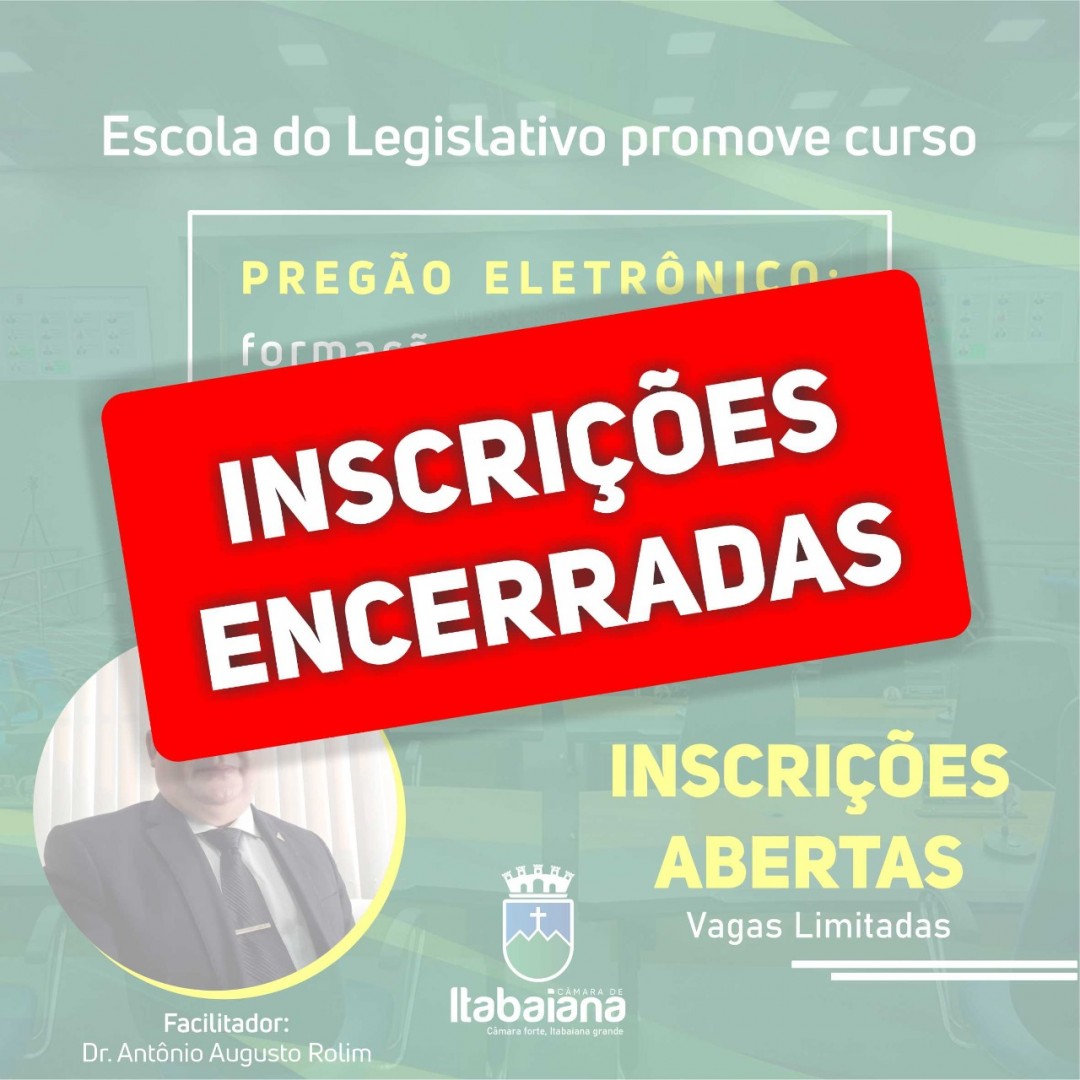 Vagas para o curso de Pregão Eletrônico são preenchidas e as inscrições estão encerradas