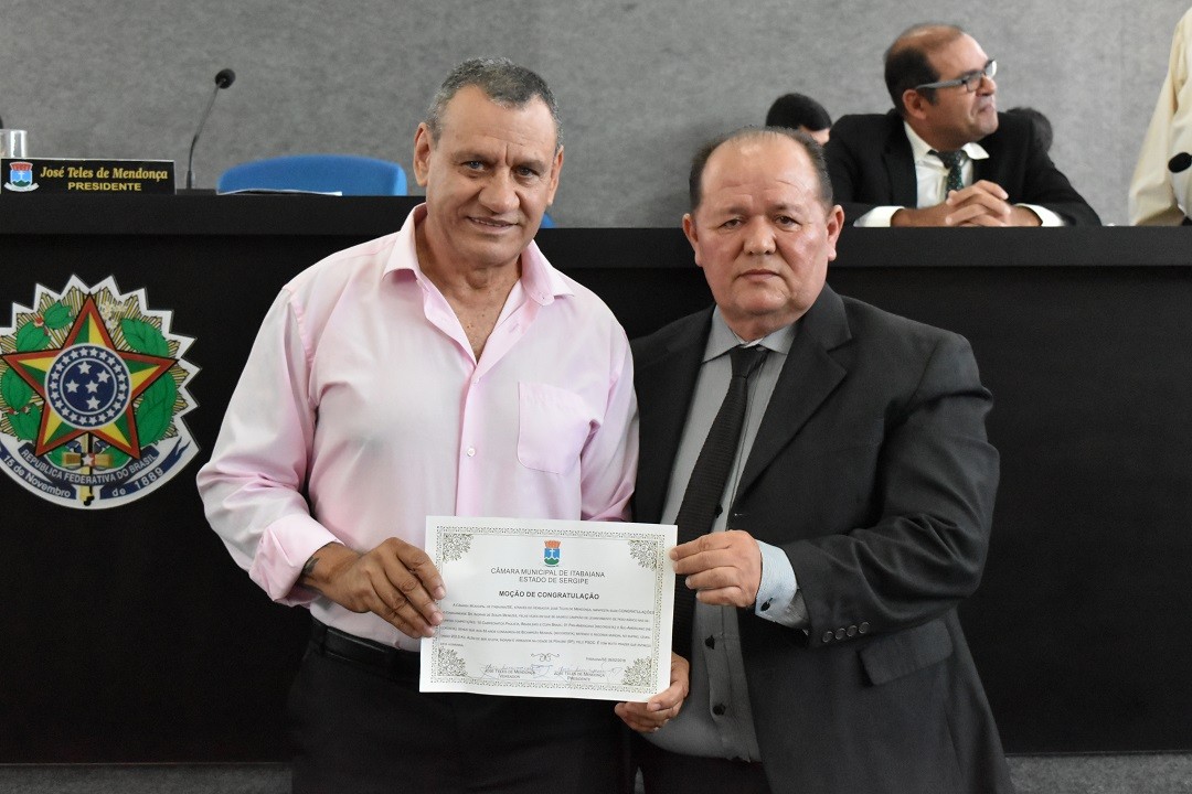 Itabaianense Ingram de Souza Menezes, vereador pelo município de Peruíbe em São Paulo, recebe Moção de Congratulação pelo recorde mundial em supino