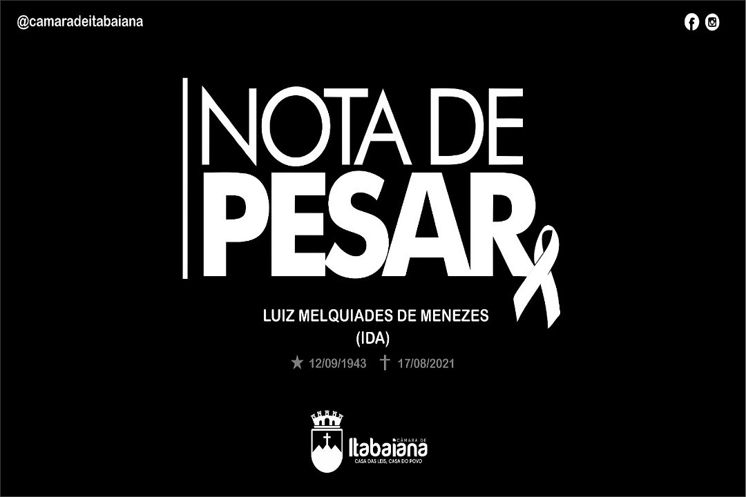 Nota de pesar pelo falecimento de Ida Marchante, tio do vereador Waguinho de Leitoa