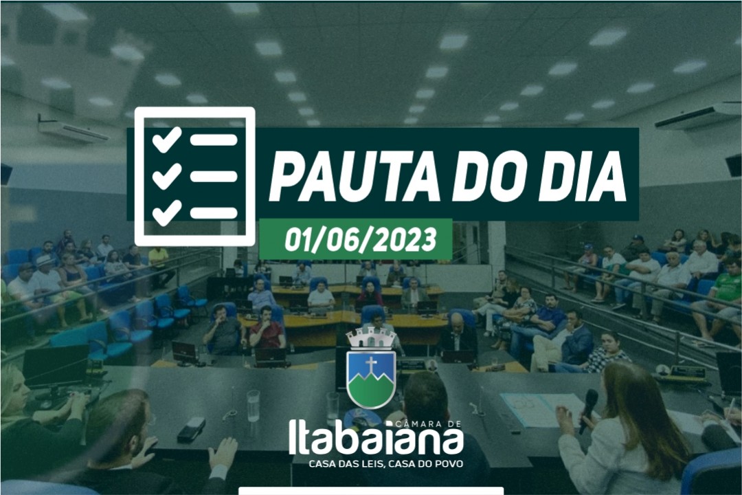 Pauta da sessão do dia 01/06/2023